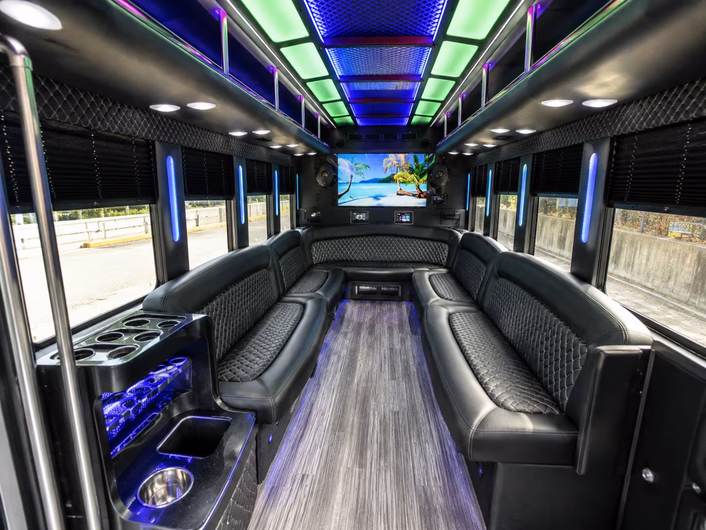 georgetown 18 passenger party bus inside