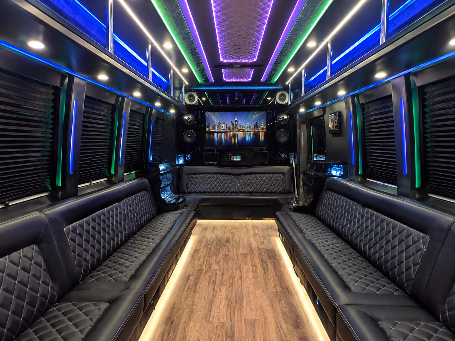 georgetown 25 passenger party bus interior
