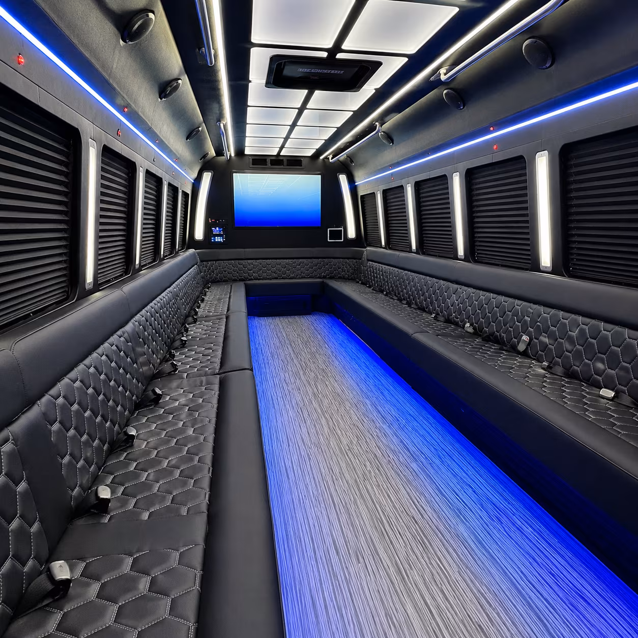georgetown 50 passenger party bus inside
